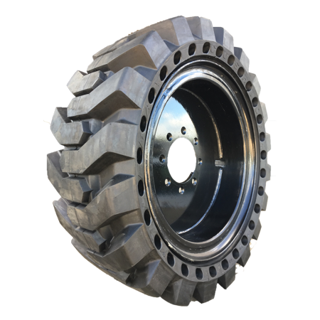 12-16.5 Solid Skid Steer Tires- Non Marking Grey